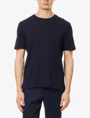 DUNHILL Brand-Embroidery Short-Sleeves Cotton-Jersey T-Shirt detail 3