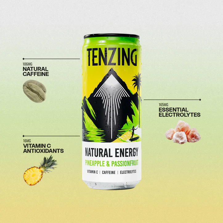 Tenzing Natural Energy Drink Pineapple 106 mg 4 x 330 ml detail 2