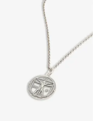 SERGE DENIMES Vitruvian matte sterling-silver pendant necklace detail 2