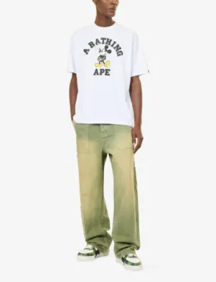 A BATHING APE Bape X Disney Mickey Mouse Cotton T-Shirt detail 2