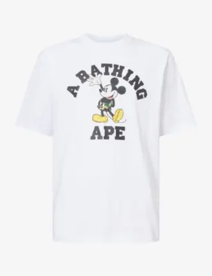 A BATHING APE Bape X Disney Mickey Mouse Cotton T-Shirt