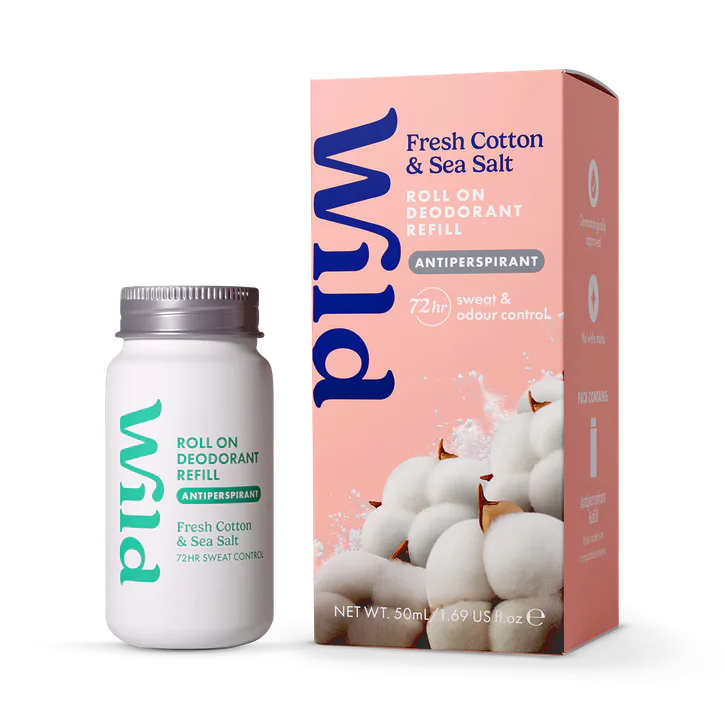 Wild Roll On Deodorant Refill Fresh Cotton & Sea Salt 50 ml