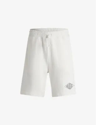 HUGO Branded Straight-Leg Regular-Fit Cotton-Jersey Shorts