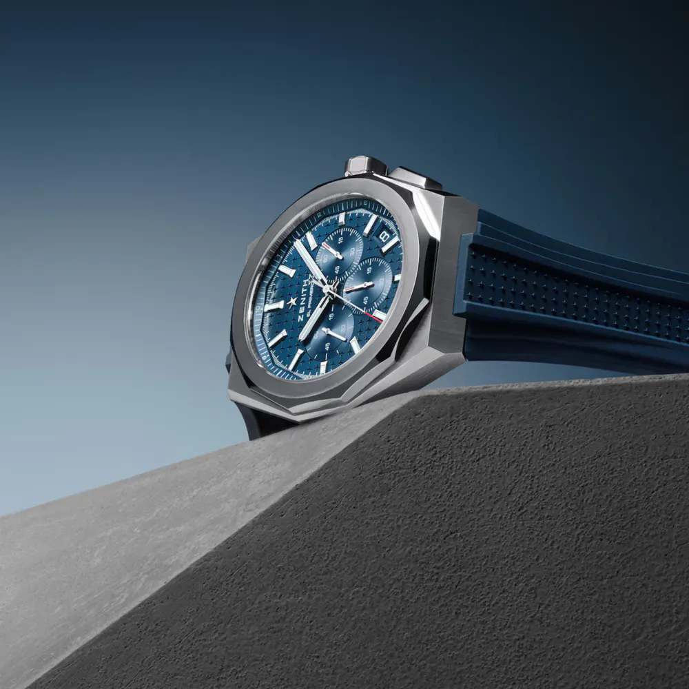 Zenith Defy Skyline Chronograph 42mm Mens Watch Blue Interchangeable Strap detail 2