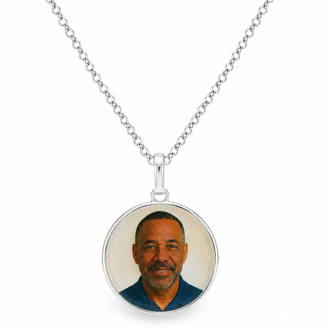RINA - For Him CUSTOM .925 Silver Photo Pendant Set 71553 in Silver – Pendant Set