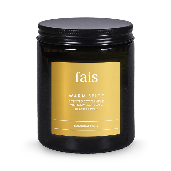Fais Warm Spice Soy Candle with Cinnamon, Clove & Black Pepper – Natural Home Fragrance – 154g
