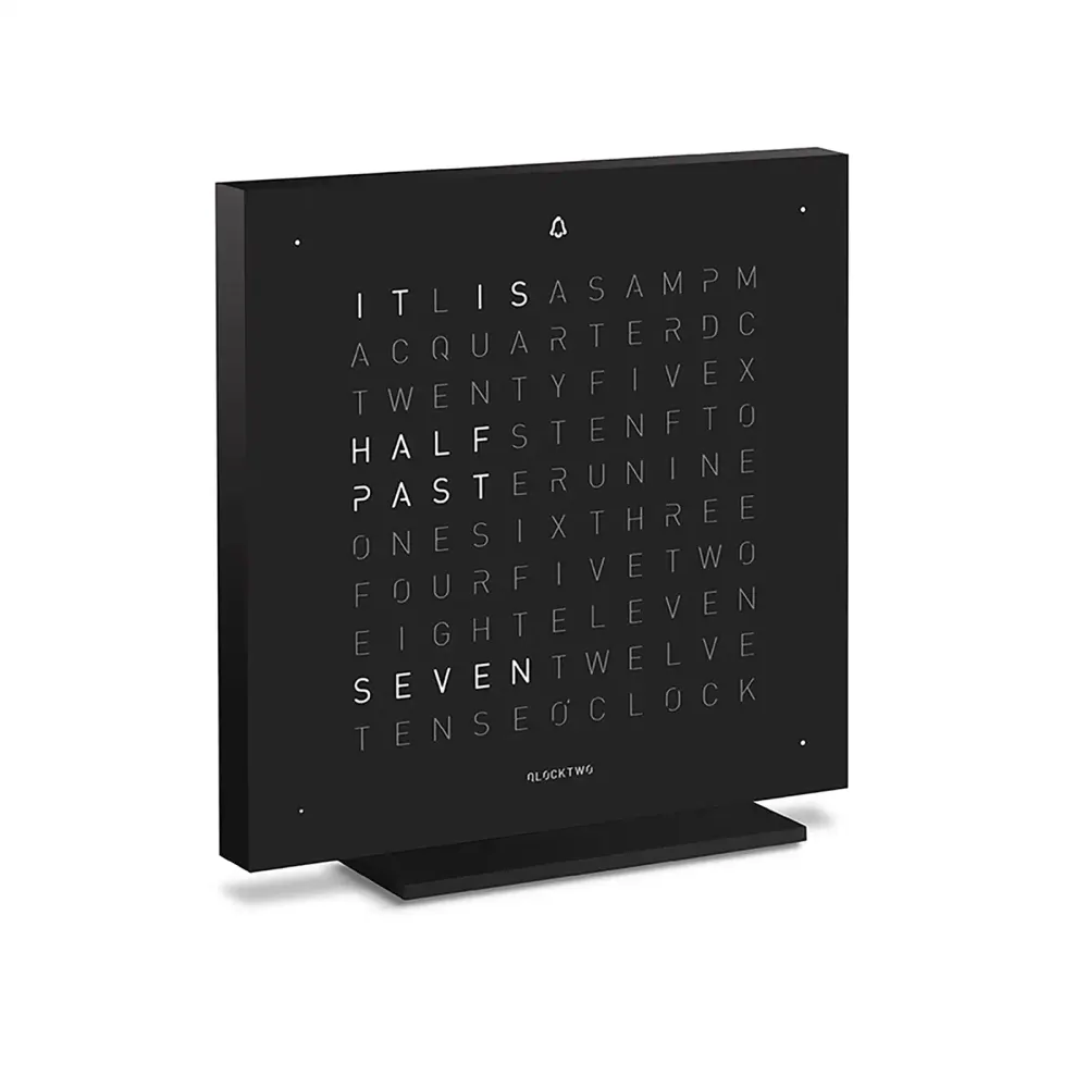QLOCKTWO TOUCH Deep Black Table Clock 13.5cm in Black, additional product view 2