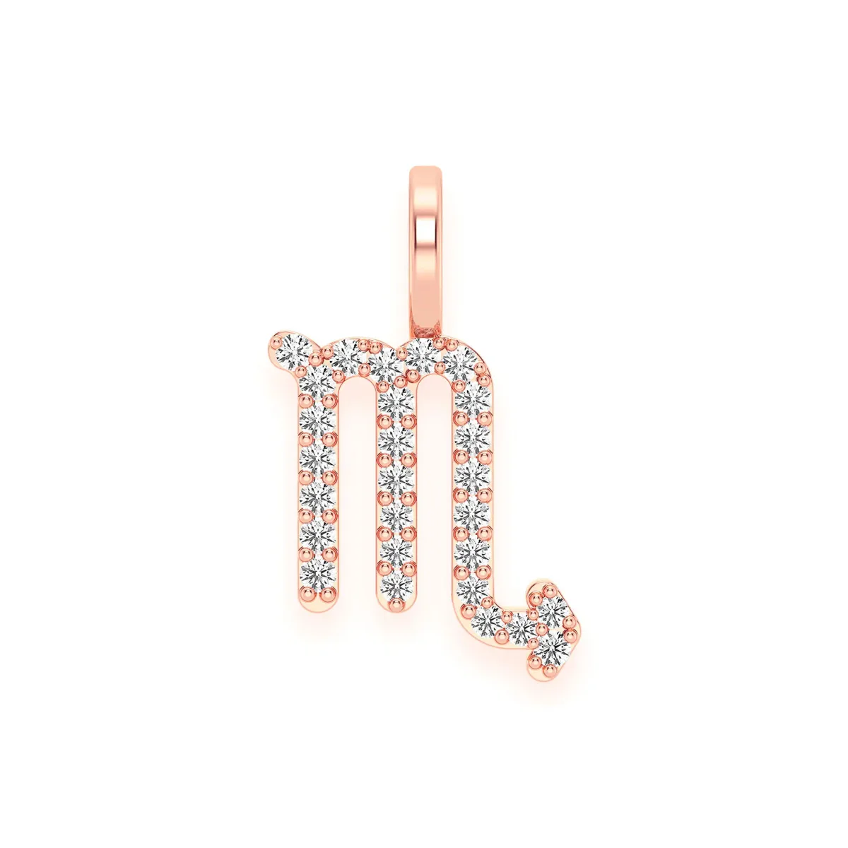 For Him Astrology Zodiac Diamond Pendant in Scorpio / Rose Gold / Natural Diamond – Pendant