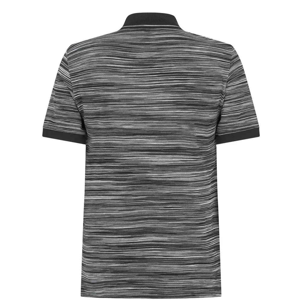 Missoni Short Sleeve Tipped Polo Shirt in Black F901B, additional product view 2