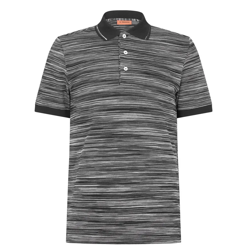 Missoni Short Sleeve Tipped Polo Shirt in Black F901B – Clothing