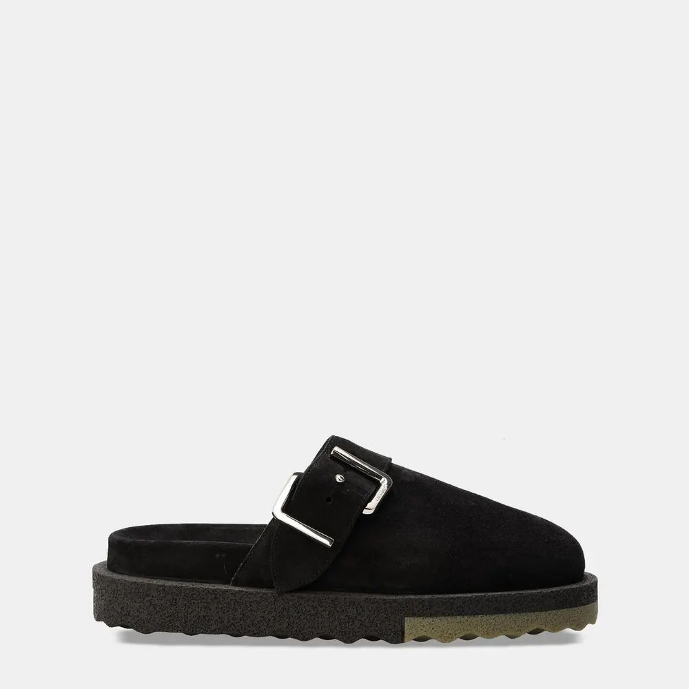 Off White Men's Clogs in Black Green – Footwear