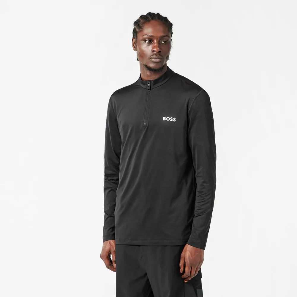 Boss Men's Green 1/4 Zip Performance Tracksuit Top detail 3