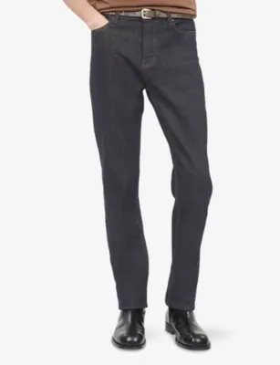 THE KOOPLES Contrast-stich slim-leg stretch-denim jeans detail 3