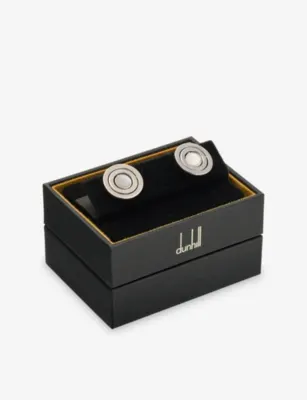 DUNHILL Gyro Mother-of-Pearl Silver Cufflinks detail 3
