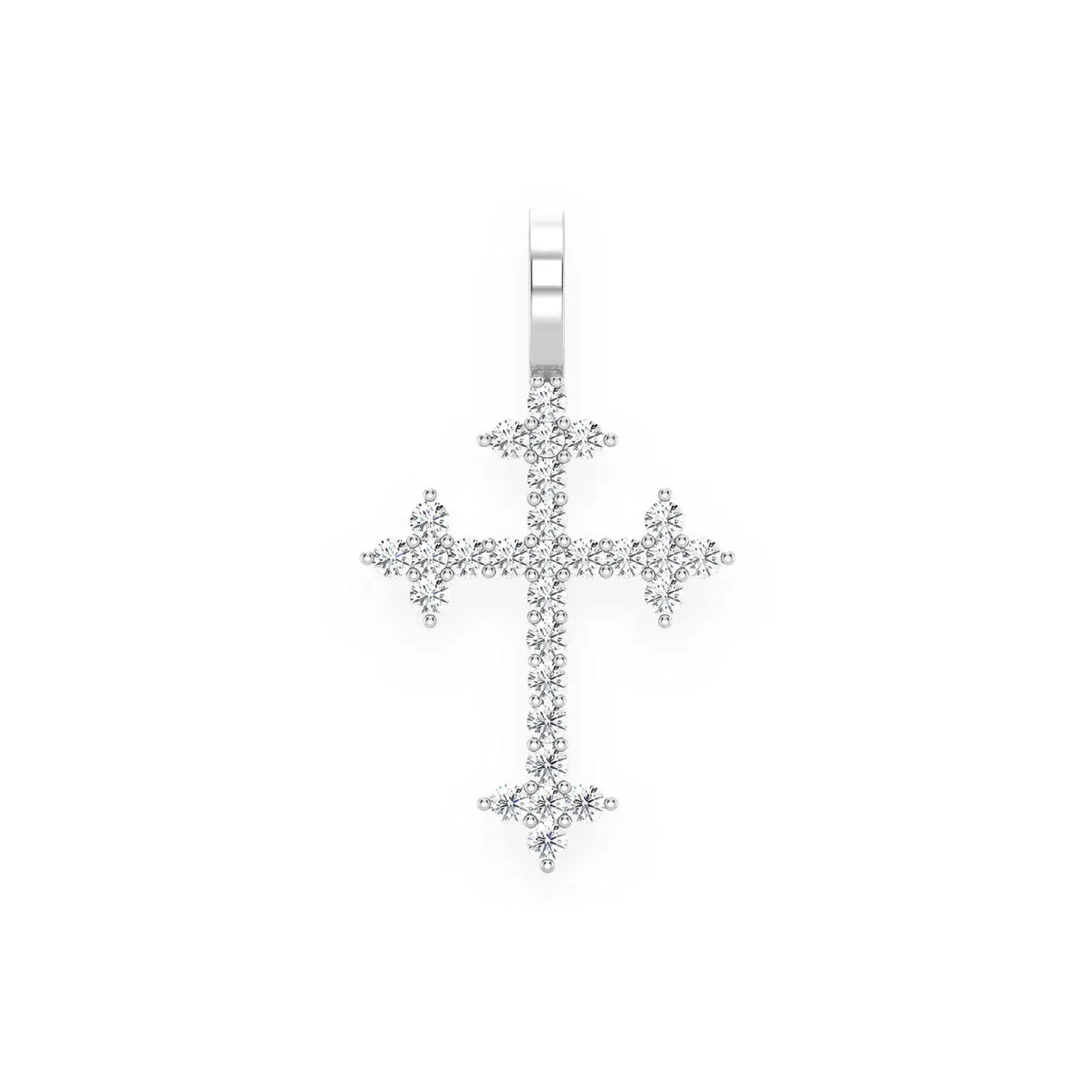 For Him Three Point Diamond Cross Pendant in 0.45ctw / White Gold / Natural Diamond – Pendant