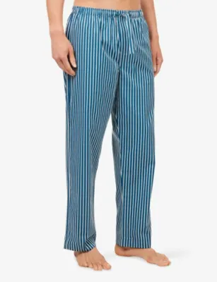 DEREK ROSE Royal Stripe Cotton Lounge Trousers detail 3