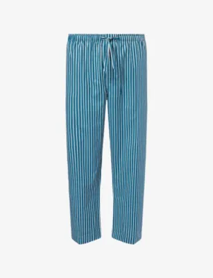 DEREK ROSE Royal Stripe Cotton Lounge Trousers