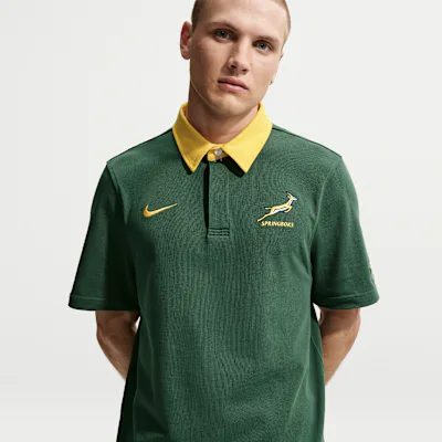 Nike Springboks Men's Rugby Home Short-Sleeve Jersey - Gorge Green/University Gold/University Gold