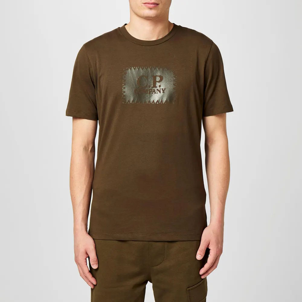 CP Company Men's Block Logo Regular Fit T-Shirt detail 3