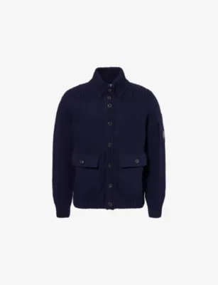 CP COMPANY Lens Button-Up Wool Knit Cardigan