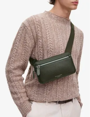 ASPINAL OF LONDON Reporter Compact Grained-Leather Messenger Bag detail 3