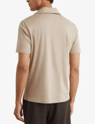 REISS Earl Air-Water Short-Sleeve Cotton Polo detail 2