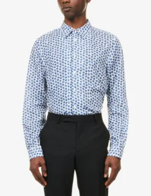 PS BY PAUL SMITH Floral-Print Regular-Fit Woven Shirt detail 3