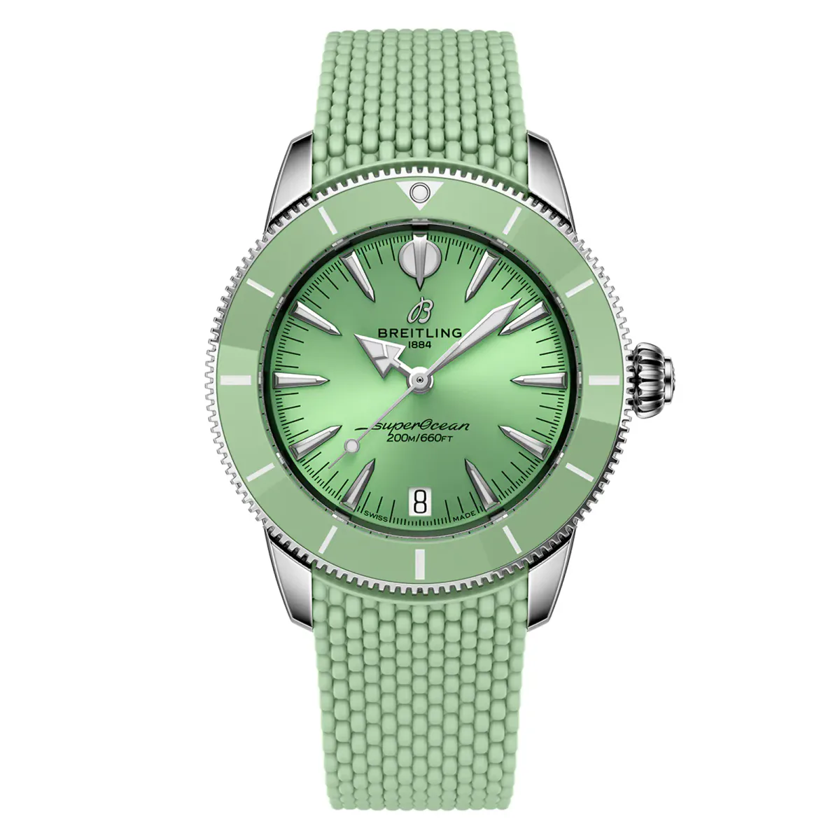 Breitling Superocean Heritage Automatic 36mm Unisex Watch Green Rubber