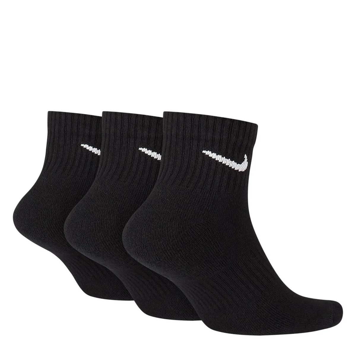 For Him Nike Three Pack Quarter Socks Mens in Black/White, additional product view 2