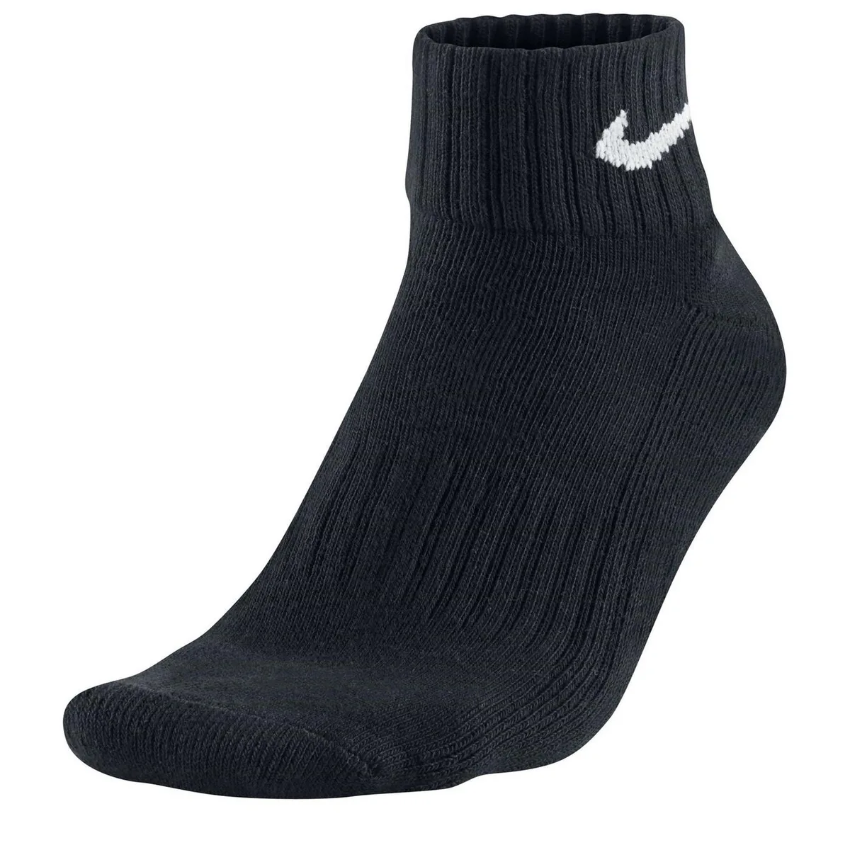 For Him Nike Three Pack Quarter Socks Mens in Black/White, additional product view 3