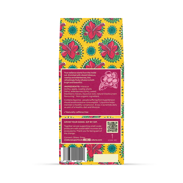 Aduna Radiance Superfood Hibiscus Tea 15x Tea Bags, additional product view 3