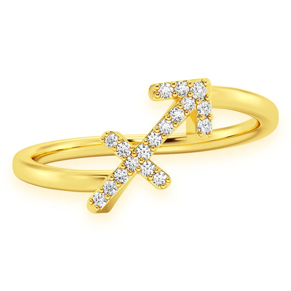 For Him Zodiac Diamond Ring in Sigittarius / White Gold / Natural Diamond – Ring