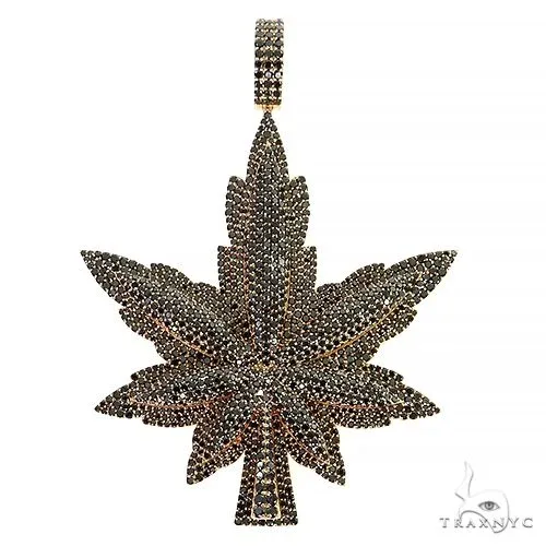 RINA - For Him CUSTOM Black Diamond Weed Pendant 68257 in Rose Gold – Pendant