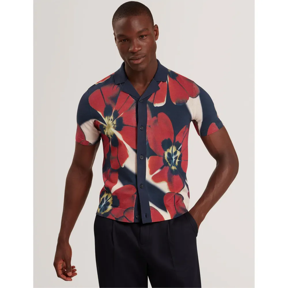 Ted Baker Men's Short Sleeve Floral Knitted Top detail 2