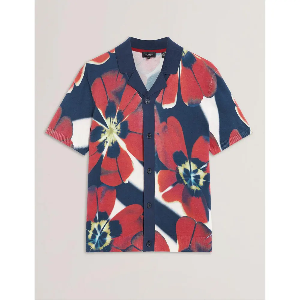 Ted Baker Men's Short Sleeve Floral Knitted Top