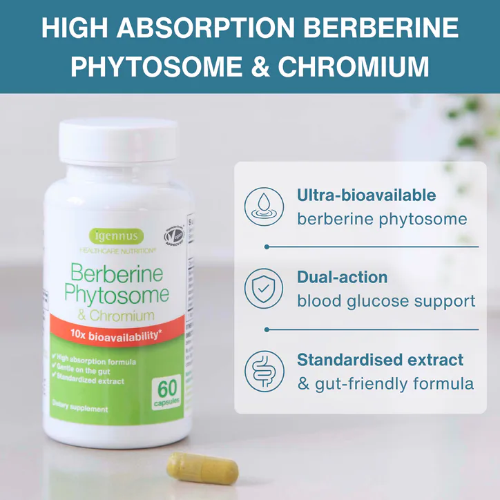 Igennus Healthcare Nutrition Advanced Berberine Phytosome with Chromium Picolinate, 60 Capsules detail 3