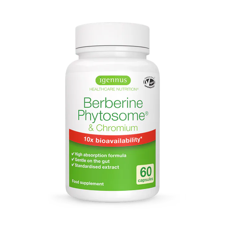 Igennus Healthcare Nutrition Advanced Berberine Phytosome with Chromium Picolinate, 60 Capsules
