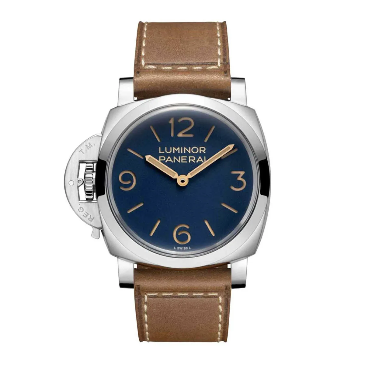 Panerai Luminor Destro 44mm Mens Watch Blue - Interchangeable Strap
