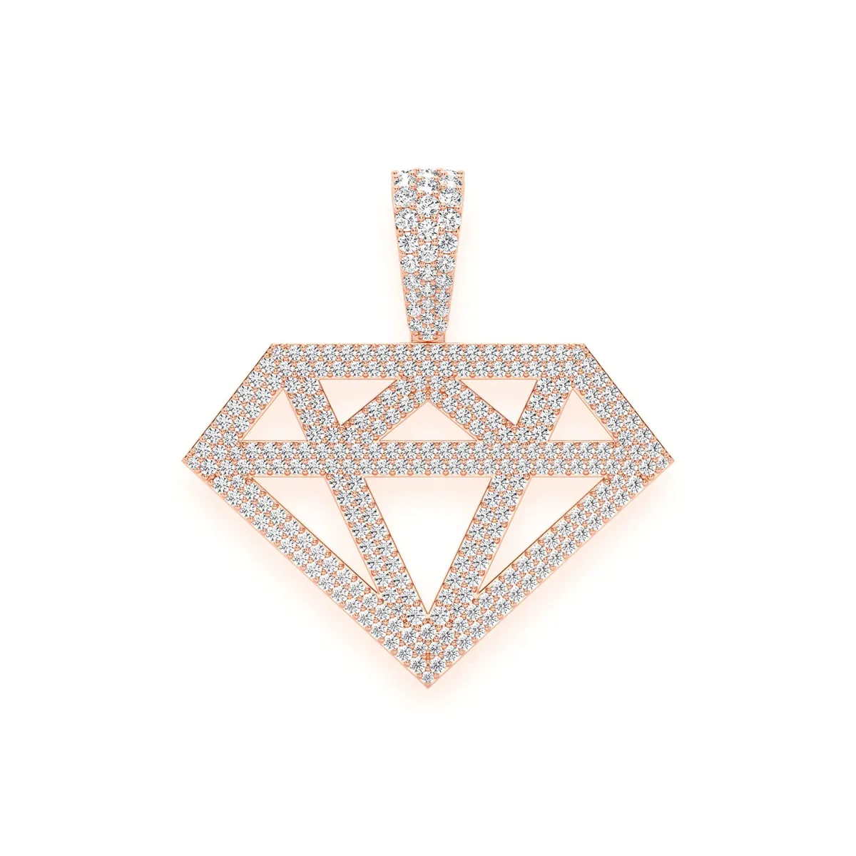 For Him Diamond Silhouette Pendant in 2.50ctw / Rose Gold / Natural Diamond – Pendant