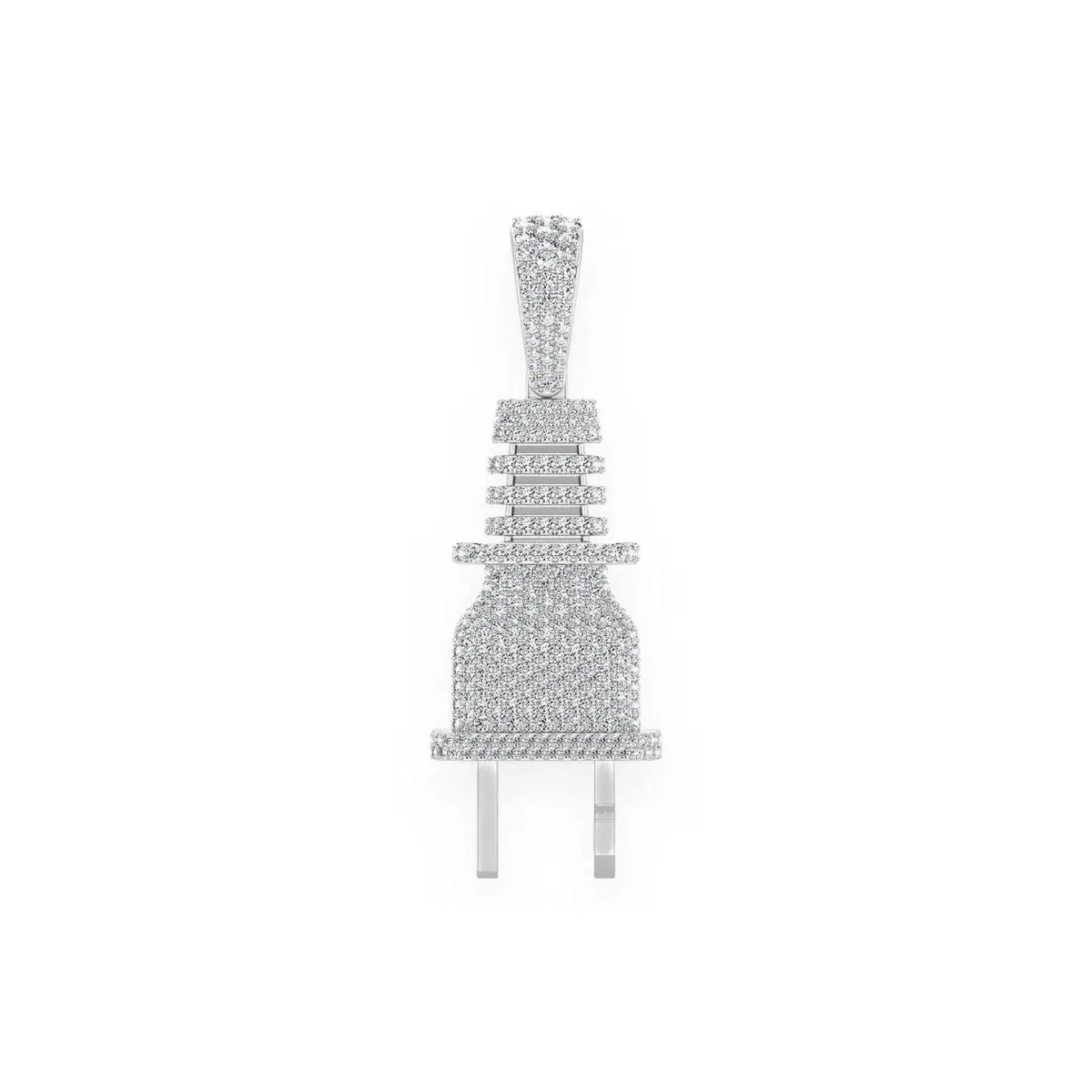 For Him Plug Diamond Pendant in 2.15ctw / White Gold / Natural Diamond – Pendant