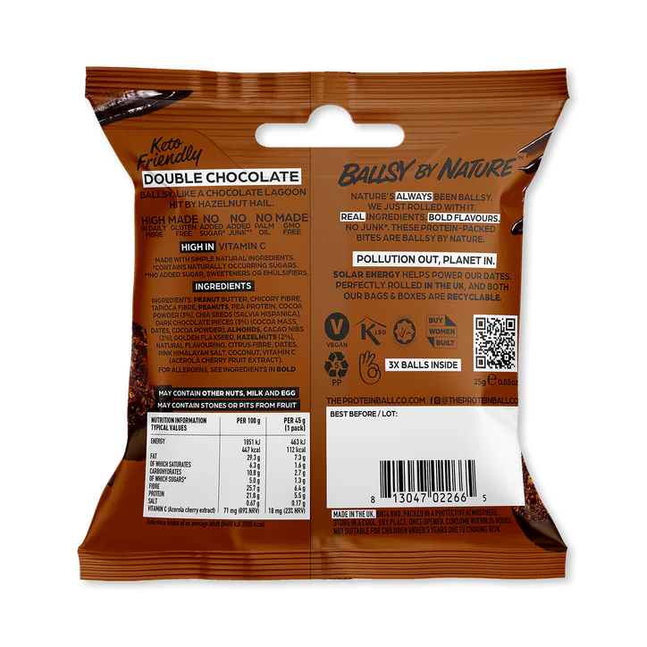 The Protein Ball Co Double Chocolate - Low Sugar detail 2