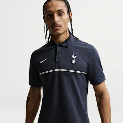 Nike Tottenham Hotspur The Nike Polo Men's Nike Dri-FIT Football Polo - Obsidian/White in Obsidian/White – Nike men's and unisex