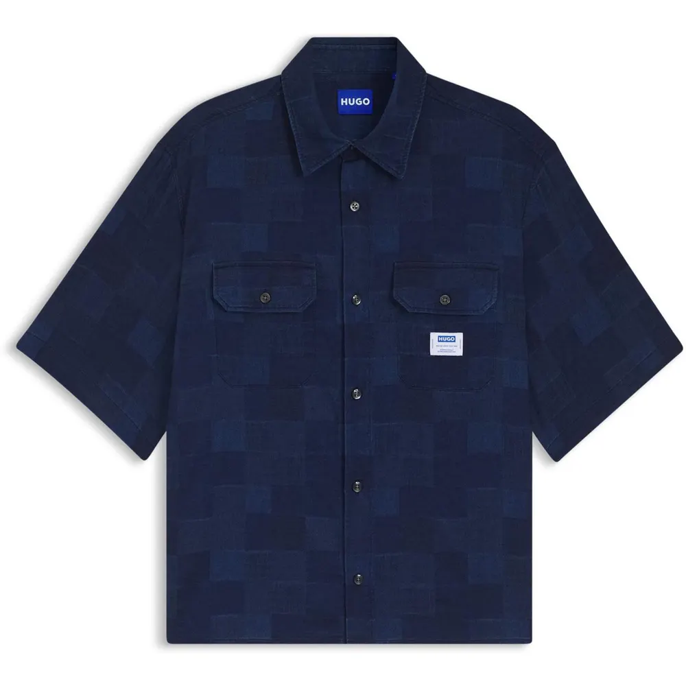 Hugo Mens HUGO Patchwork Short Sleeve Plain Shirt (Ekyno)