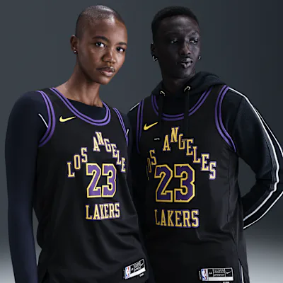 Nike LeBron James Los Angeles Lakers City Edition Men's Nike Dri-FIT NBA Swingman Jersey - Black