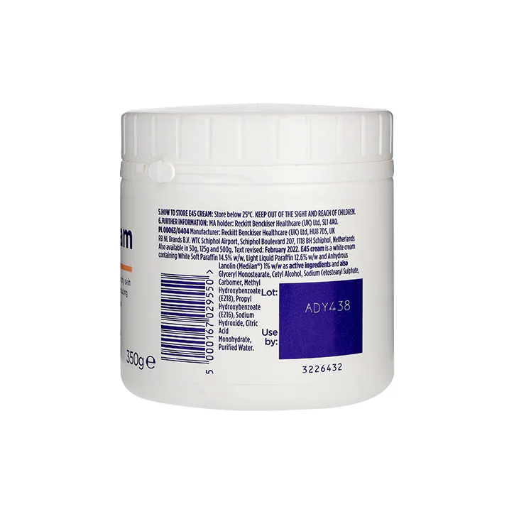 E45 Cream 500g detail 2