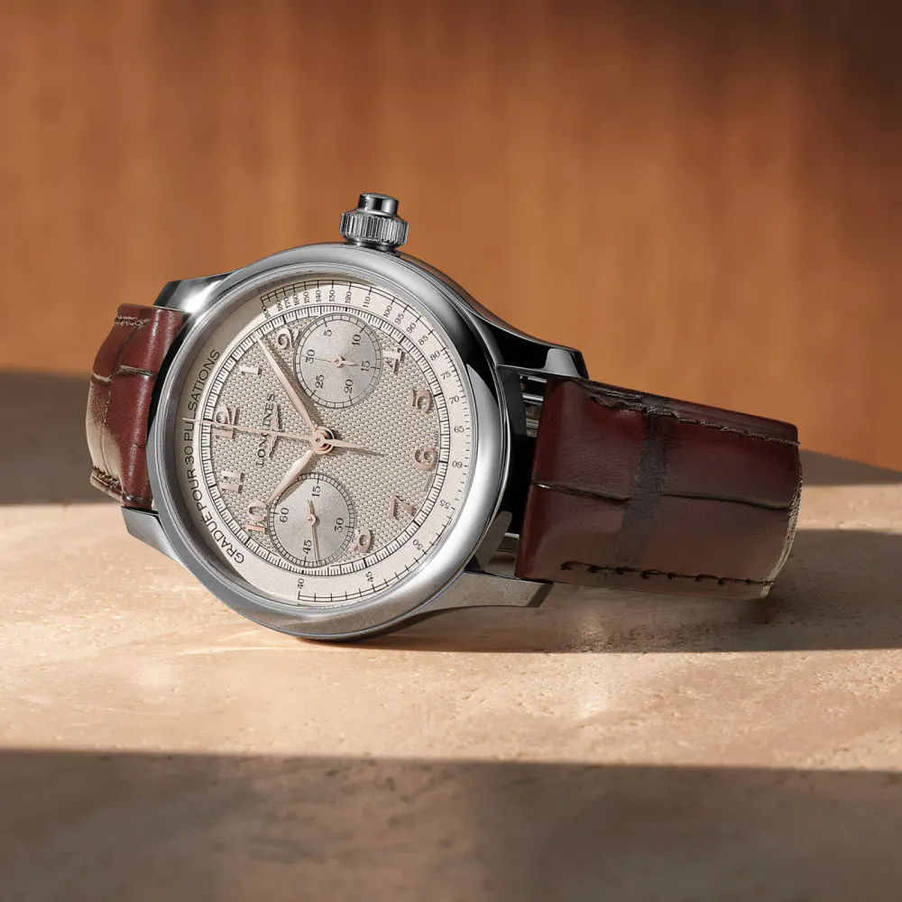 Longines Master Collection Chrono Monopusher 41mm Mens Watch Ivory Dial detail 3