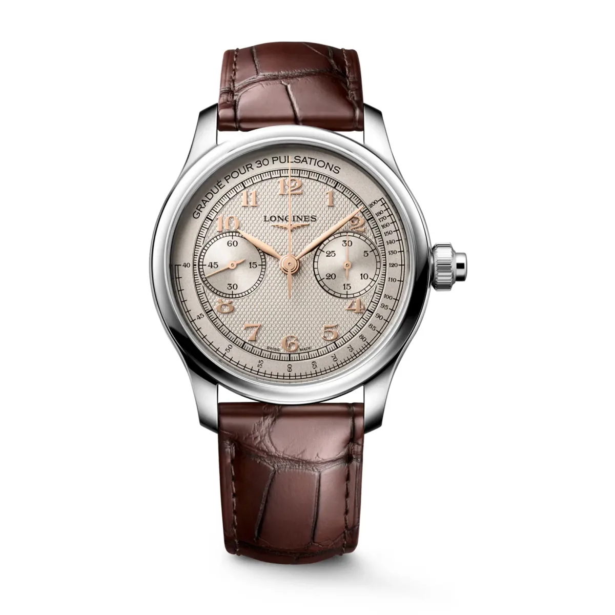 Longines Master Collection Chrono Monopusher 41mm Mens Watch Ivory Dial
