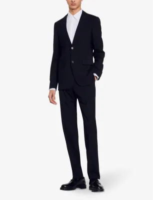 SANDRO Single-breasted virgin-wool jacket detail 2