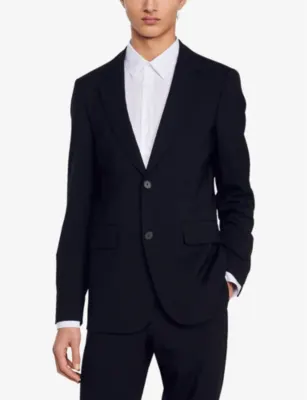 SANDRO Single-breasted virgin-wool jacket detail 3