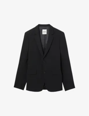 SANDRO Single-breasted virgin-wool jacket